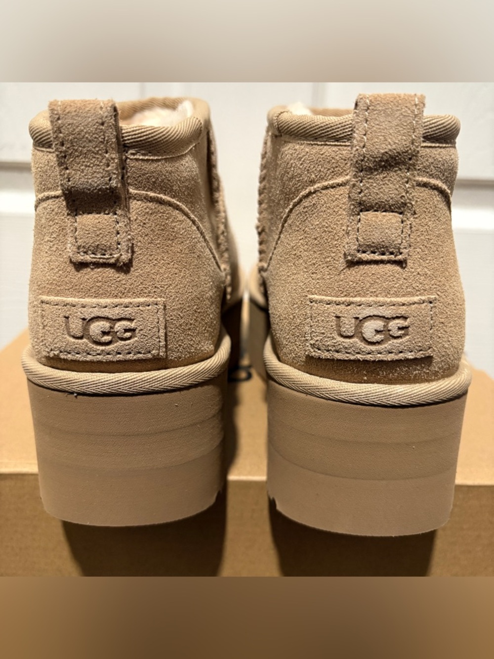 UGG Platform Slip-On Boots in Tan Suede - Picture 7 of 8